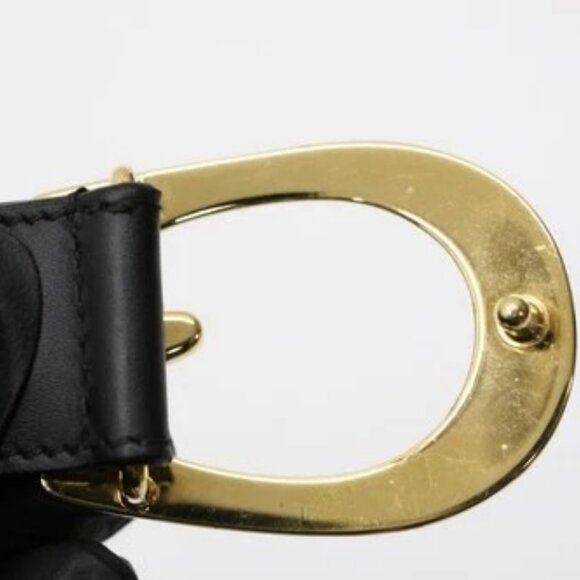 Gucci Selleria G-Buckle Women's Leather Belt Size 100/40 655566 - Black/Gold - Picture 6 of 13